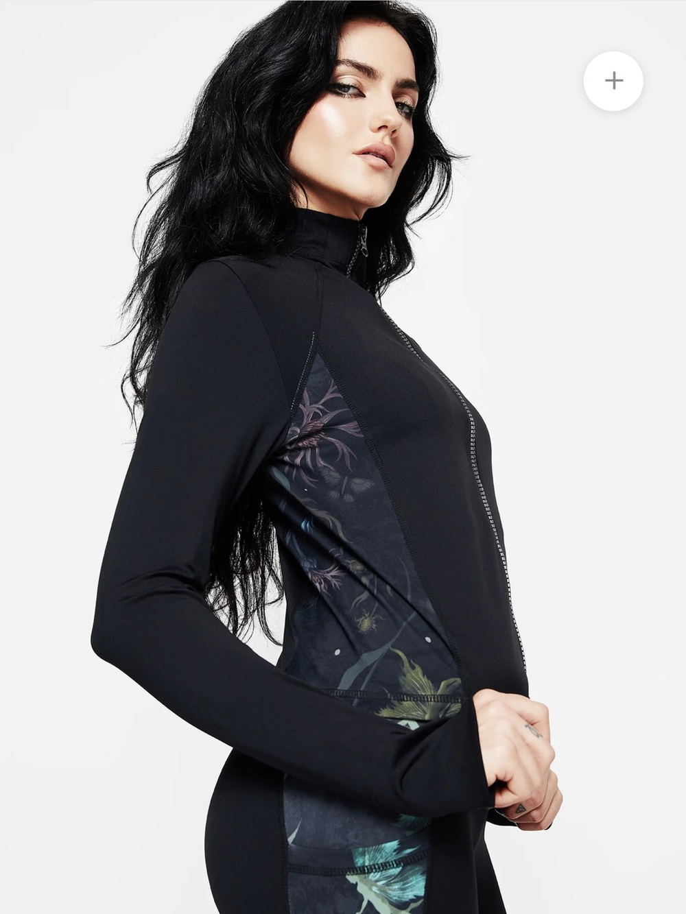 Disturbia Rosanella Floral Fairy Print Athleisure Sports Jacket